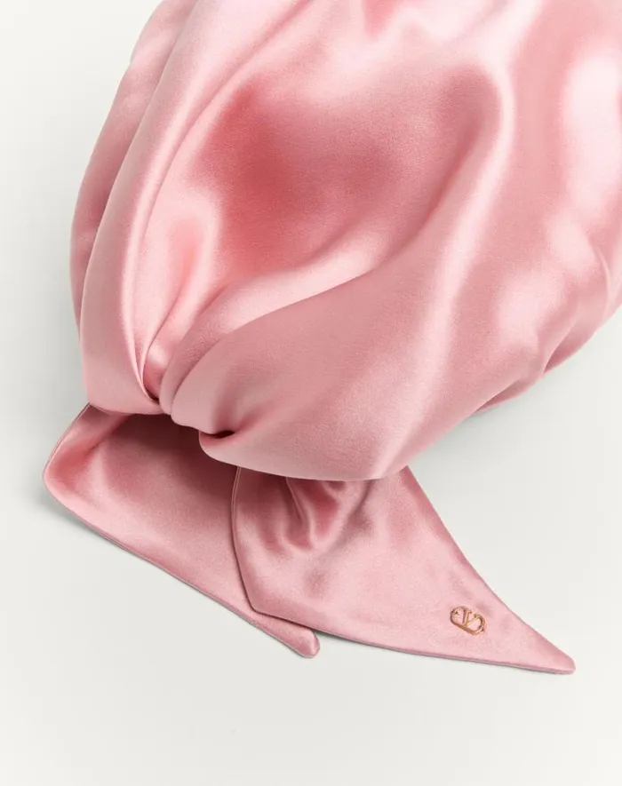 Valentino Hats And Gloves Woman Turban Scarf With Silk Braid For Woman In Rose Mistgold Rose Mistgold Valentino Hats And Gloves Woman Turban Scarf With Silk Braid For Woman In Rose Mistgold Rose Mistgold