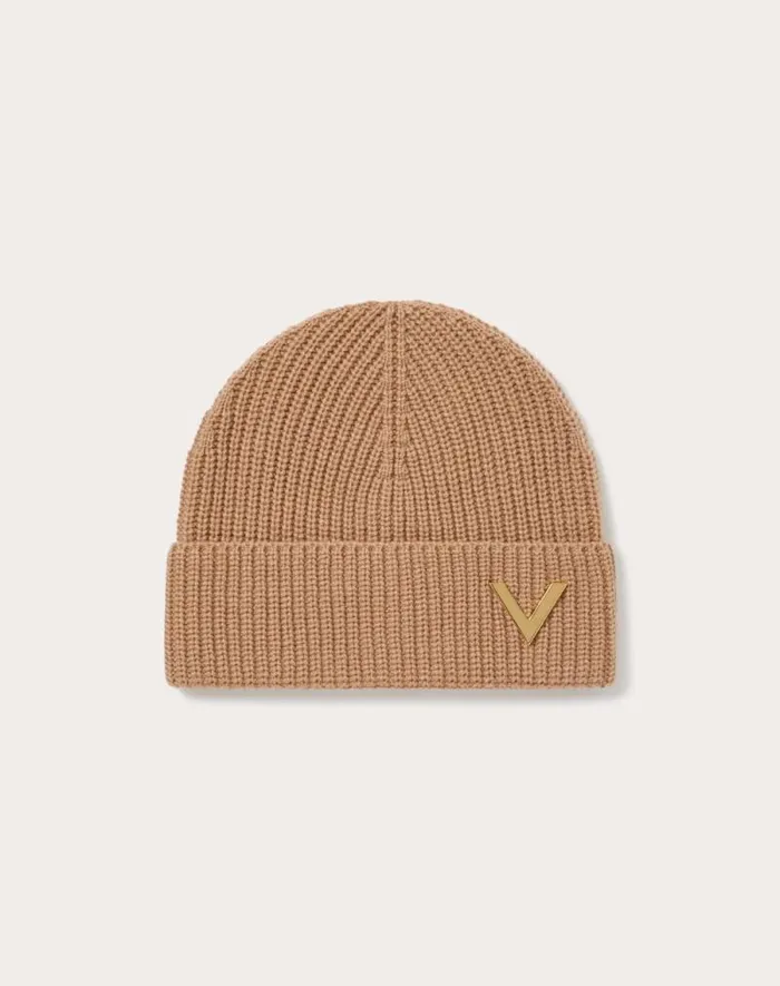 Valentino Hats And Gloves Woman Valentino Cashmere Beanie For Woman In Black Black Valentino Hats And Gloves Woman Valentino Cashmere Beanie For Woman In Black Black