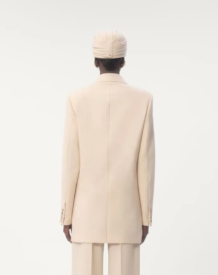 Valentino Jackets And Blazers Woman Blazer In Diagonal Dry Wool For Woman In Ivory Ivory