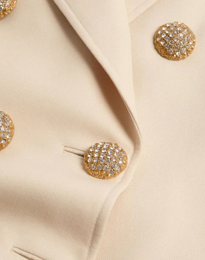 Valentino Jackets And Blazers Woman Blazer In Diagonal Dry Wool For Woman In Ivory Ivory