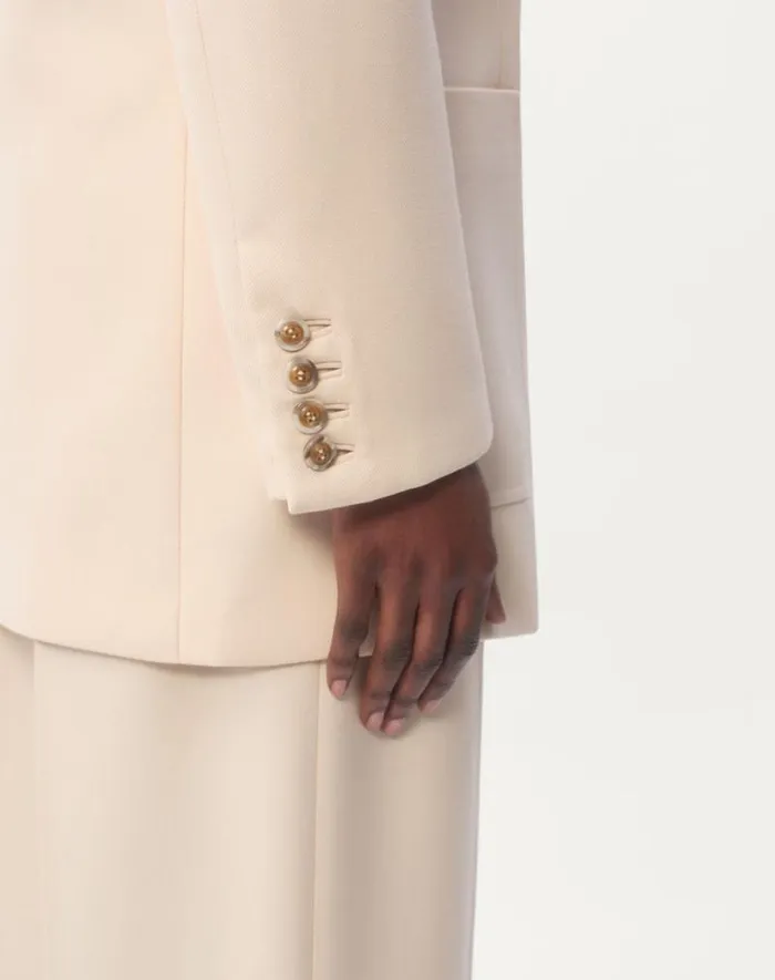 Valentino Jackets And Blazers Woman Blazer In Diagonal Dry Wool For Woman In Ivory Ivory
