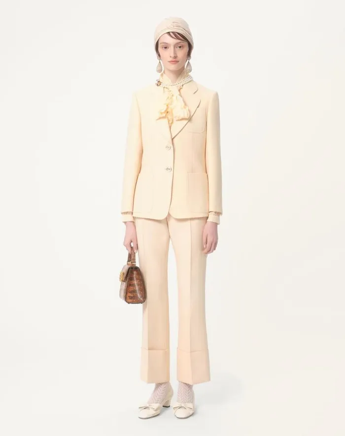 Valentino Jackets And Blazers Woman Crepe Couture Blazer For Woman In Birch Birch
