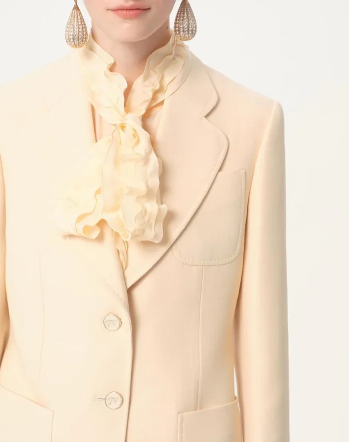 Valentino Jackets And Blazers Woman Crepe Couture Blazer For Woman In Birch Birch