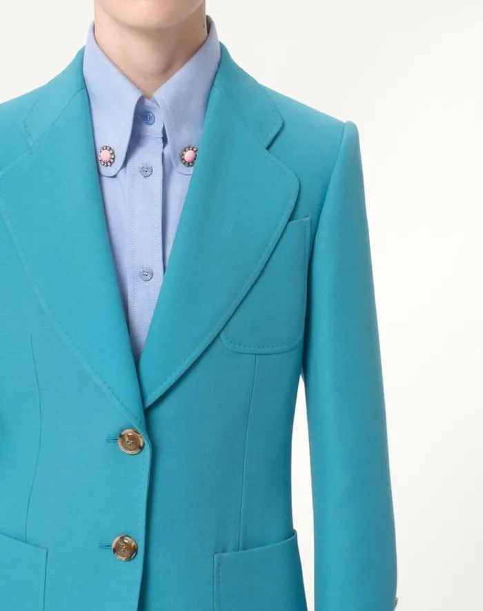 Valentino Jackets And Blazers Woman Crepe Couture Blazer For Woman In Birch Birch