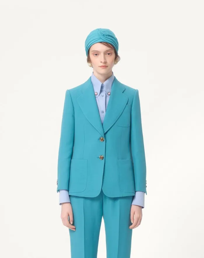 Valentino Jackets And Blazers Woman Crepe Couture Blazer For Woman In Birch Birch