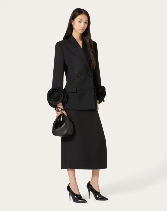 Valentino Jackets And Blazers Woman Grisaille Jacket For Woman In Black Black