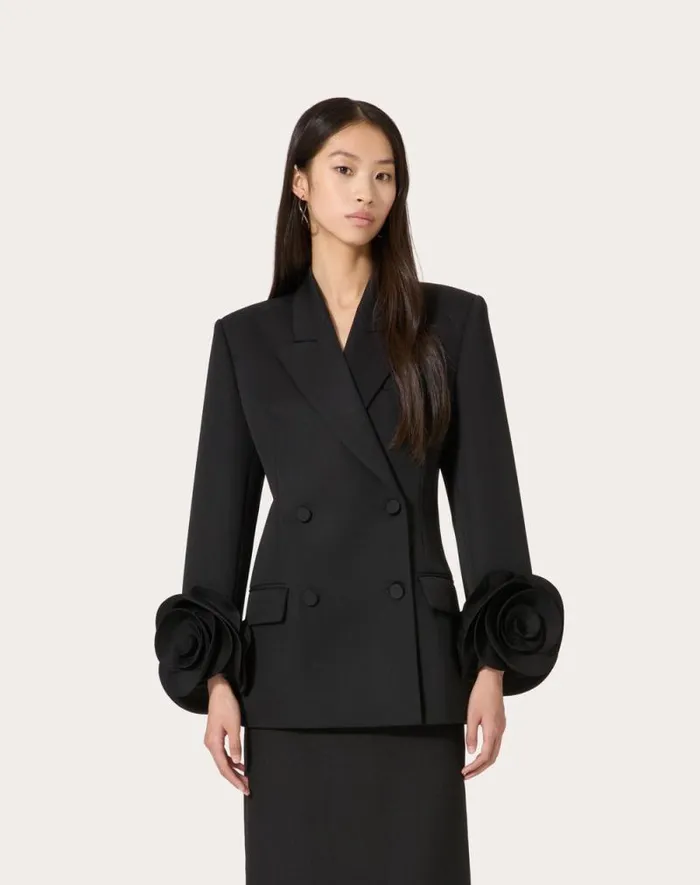Valentino Jackets And Blazers Woman Grisaille Jacket For Woman In Black Black