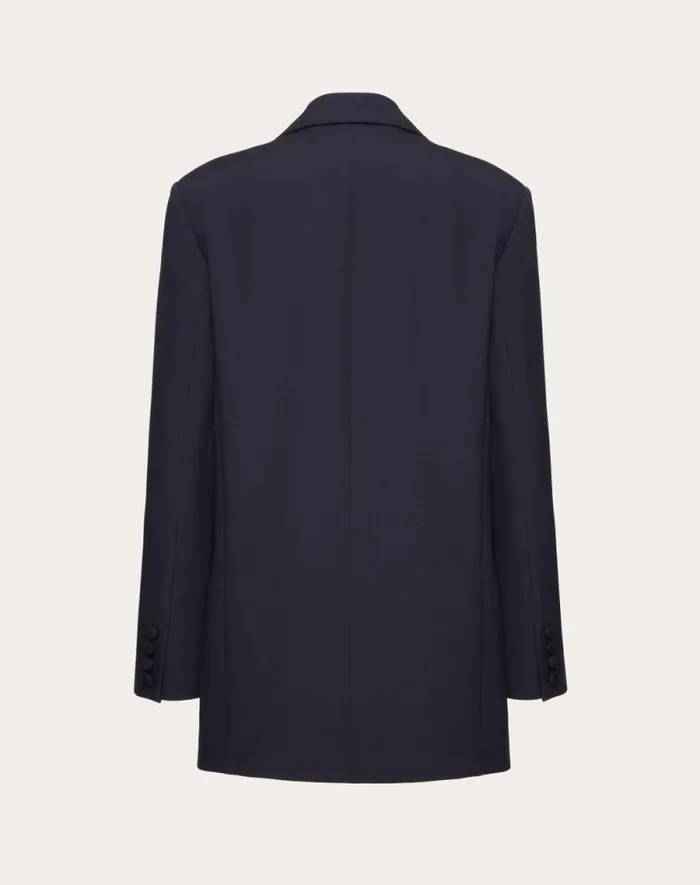 Valentino Jackets And Blazers Woman Wool Jacket For Woman In Navy Navy Valentino Jackets And Blazers Woman Wool Jacket For Woman In Navy Navy
