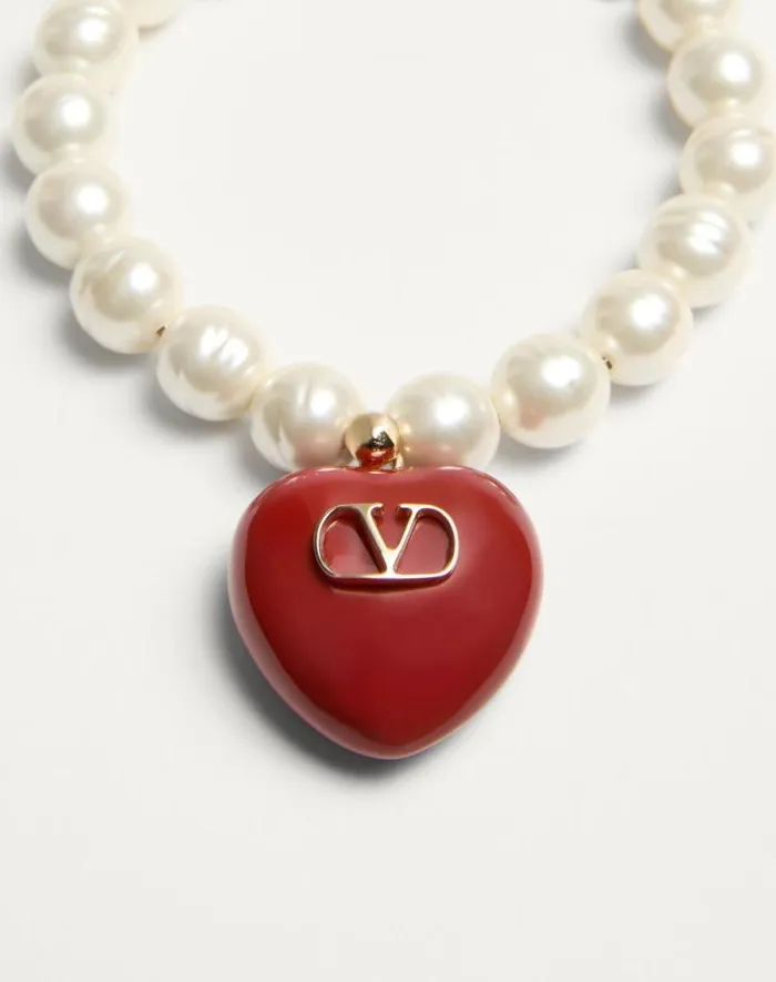 Valentino Jewelry Woman Coeur Royal Bracelet In Metal Enamel And Beads For Woman In Multicolor Multicolor Valentino Jewelry Woman Coeur Royal Bracelet In Metal Enamel And Beads For Woman In Multicolor Multicolor