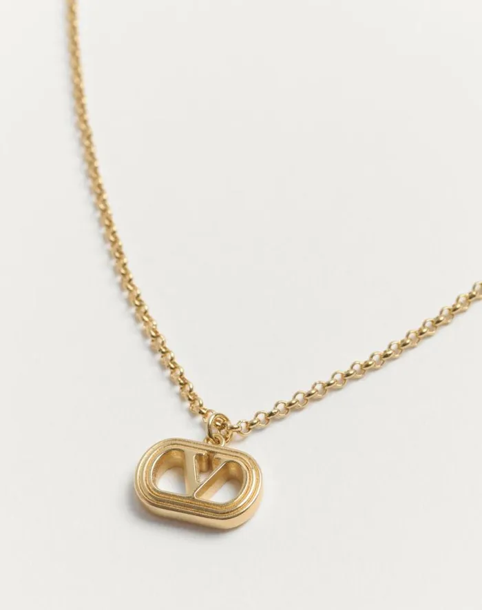 Valentino Jewelry Woman Oval Metal Necklace For Woman In Gold Gold Valentino Jewelry Woman Oval Metal Necklace For Woman In Gold Gold