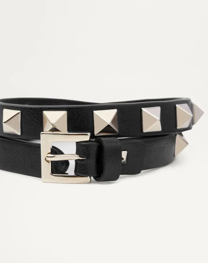 Valentino Jewelry Woman Rockstud Calfskin Doublestrap Bracelet For Woman In Light Ivory Light Ivory Valentino Jewelry Woman Rockstud Calfskin Doublestrap Bracelet For Woman In Light Ivory Light Ivory