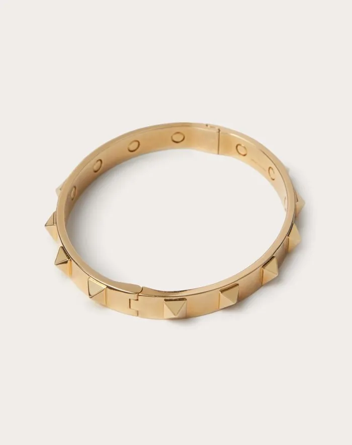 Valentino Jewelry Woman Rockstud Metal Bangle For Woman In Gold Gold Valentino Jewelry Woman Rockstud Metal Bangle For Woman In Gold Gold