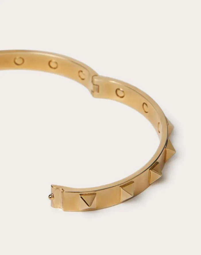 Valentino Jewelry Woman Rockstud Metal Bangle For Woman In Gold Gold Valentino Jewelry Woman Rockstud Metal Bangle For Woman In Gold Gold