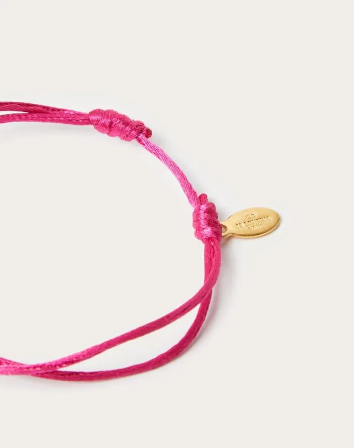 Valentino Jewelry Woman Vlogo Signature Bracelet In Cotton And Swarovski Crystals For Woman In Blackcrystal Blackcrystal Valentino Jewelry Woman Vlogo Signature Bracelet In Cotton And Swarovski Crystals For Woman In Blackcrystal Blackcrystal