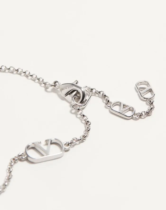 Valentino Jewelry Woman Vlogo Signature Metal And Crystal Necklace For Woman In Palladiumcrystal Palladiumcrystal Valentino Jewelry Woman Vlogo Signature Metal And Crystal Necklace For Woman In Palladiumcrystal Palladiumcrystal