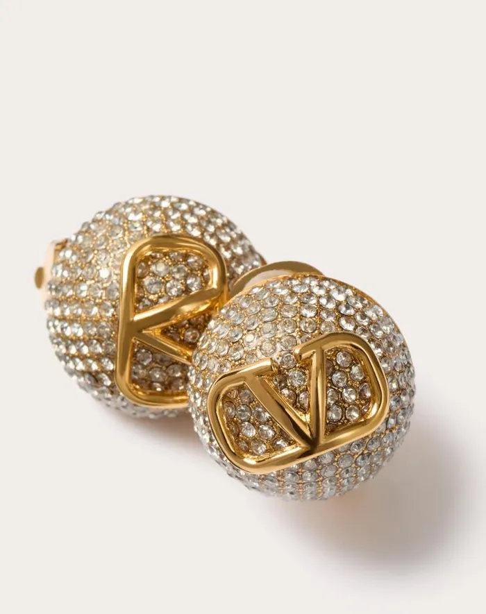 Valentino Jewelry Woman Vlogo Signature Metal And Swarovski Crystal Earrings For Woman In Palladiumcrystal Palladiumcrystal Valentino Jewelry Woman Vlogo Signature Metal And Swarovski Crystal Earrings For Woman In Palladiumcrystal Palladiumcrystal