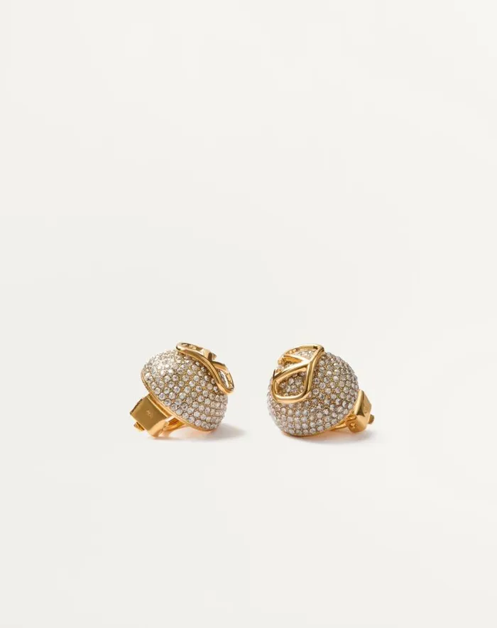 Valentino Jewelry Woman Vlogo Signature Metal And Swarovski Crystal Earrings For Woman In Palladiumcrystal Palladiumcrystal Valentino Jewelry Woman Vlogo Signature Metal And Swarovski Crystal Earrings For Woman In Palladiumcrystal Palladiumcrystal