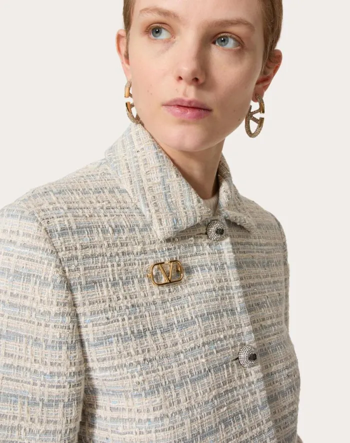 Valentino Jewelry Woman Vlogo Signature Metal Brooch For Woman In Gold Gold Valentino Jewelry Woman Vlogo Signature Metal Brooch For Woman In Gold Gold