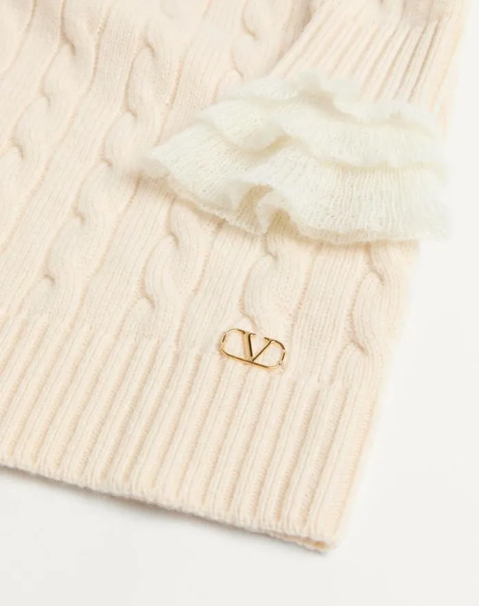 Valentino Knitwear Woman Cashmere Sweater For Woman In Camelivory Camelivory