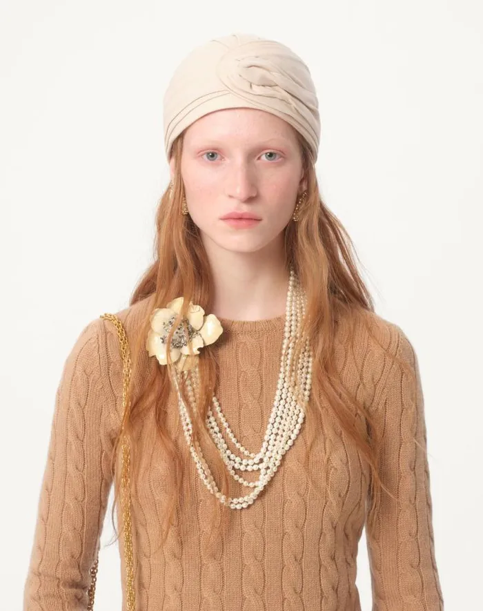 Valentino Knitwear Woman Cashmere Sweater For Woman In Camelivory Camelivory