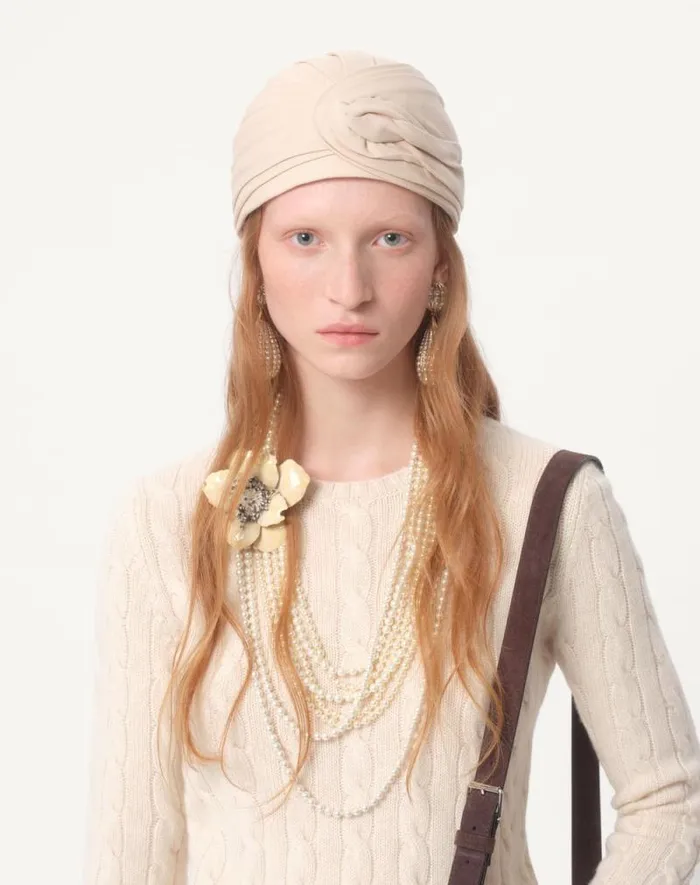 Valentino Knitwear Woman Cashmere Sweater For Woman In Camelivory Camelivory
