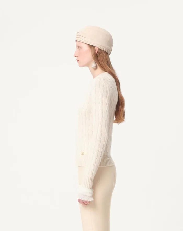 Valentino Knitwear Woman Cashmere Sweater For Woman In Camelivory Camelivory