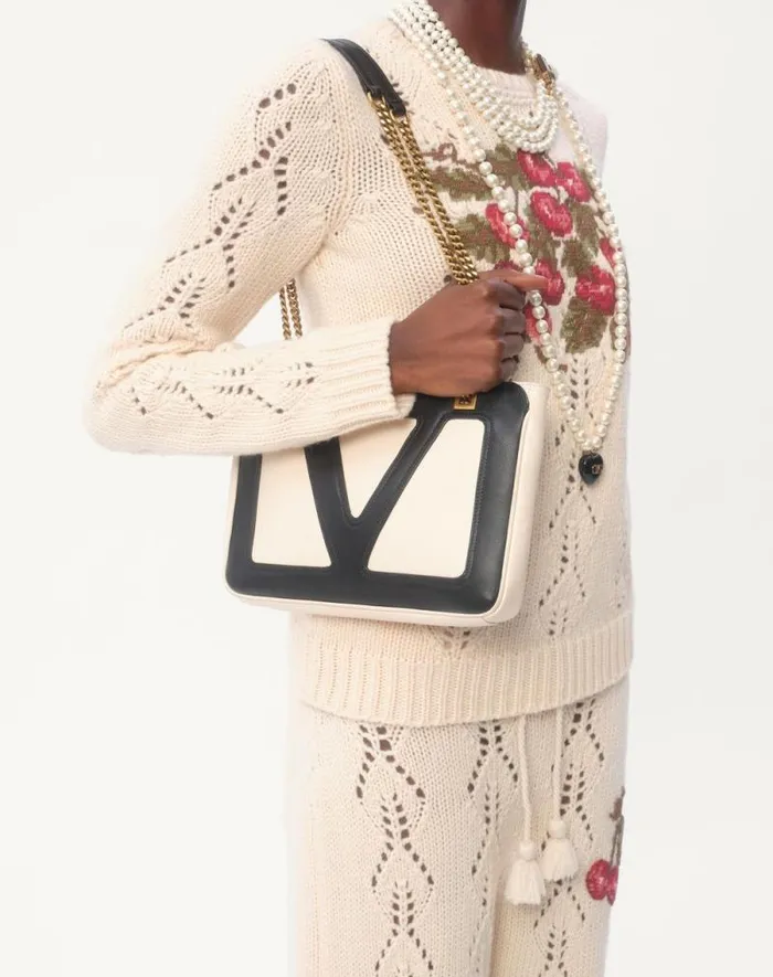 Valentino Knitwear Woman Embroidered Wool Sweater For Woman In Multicolor Multicolor