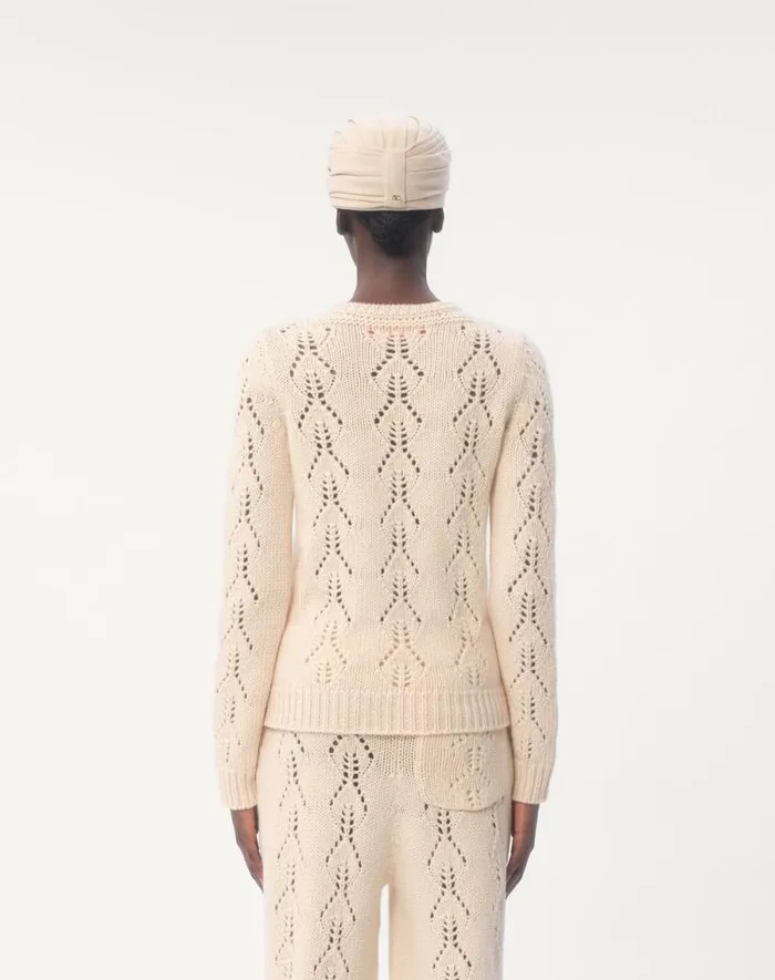 Valentino Knitwear Woman Embroidered Wool Sweater For Woman In Multicolor Multicolor
