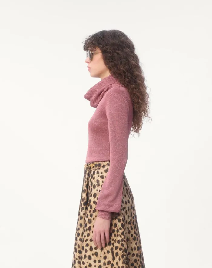 Valentino Knitwear Woman Lurex Sweater For Woman In Pink Pink Valentino Knitwear Woman Lurex Sweater For Woman In Pink Pink
