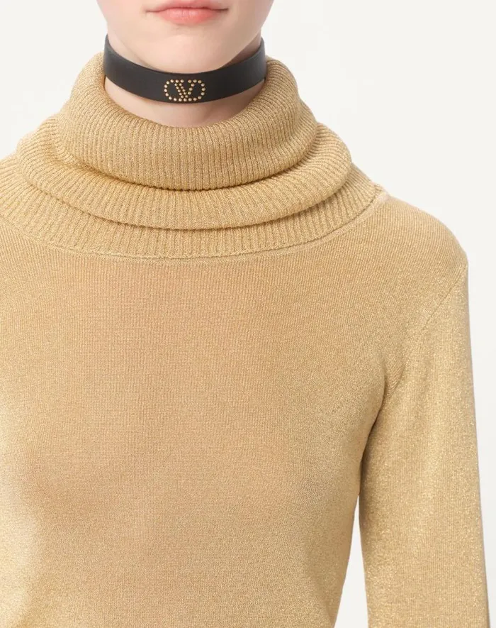 Valentino Knitwear Woman Lurex Sweater For Woman In Pink Pink Valentino Knitwear Woman Lurex Sweater For Woman In Pink Pink
