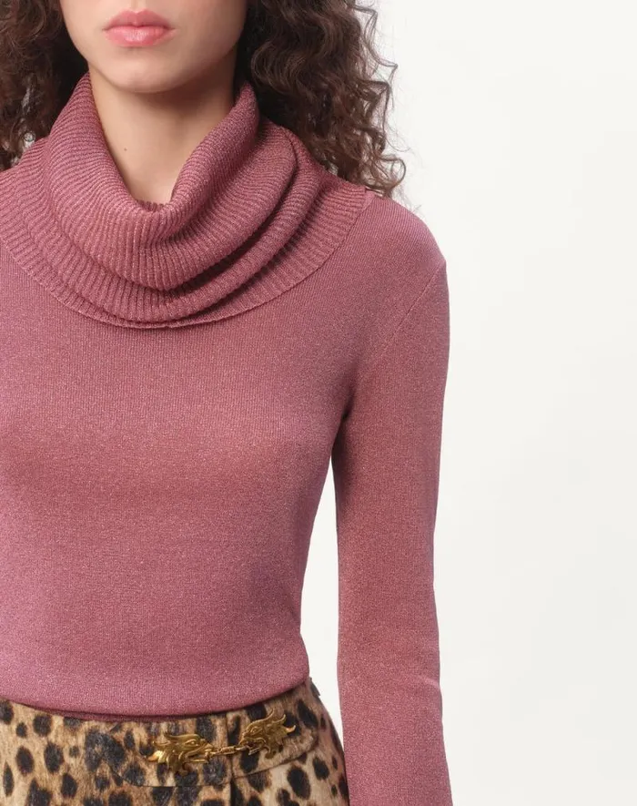 Valentino Knitwear Woman Lurex Sweater For Woman In Pink Pink Valentino Knitwear Woman Lurex Sweater For Woman In Pink Pink
