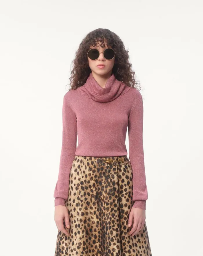 Valentino Knitwear Woman Lurex Sweater For Woman In Pink Pink Valentino Knitwear Woman Lurex Sweater For Woman In Pink Pink