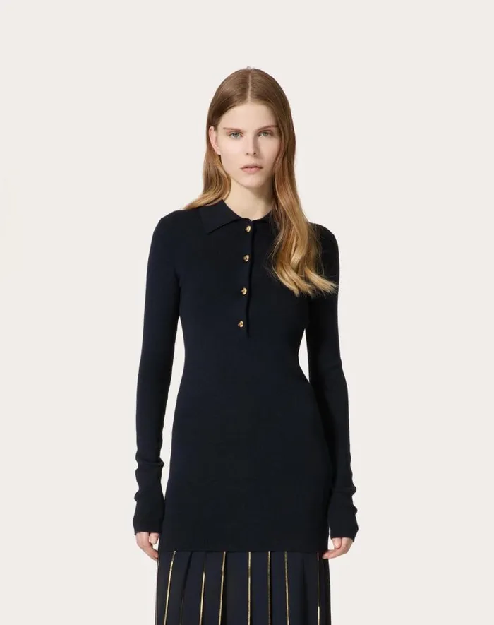 Valentino Knitwear Woman Silk Cashmere Sweater For Woman In Navy Navy