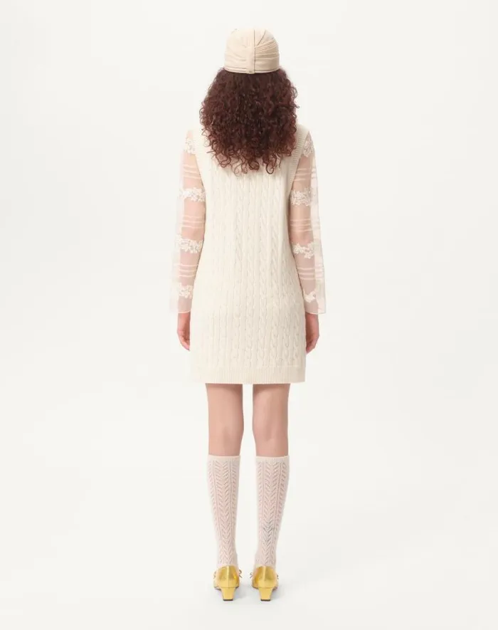 Valentino Knitwear Woman Wool Cardigan For Woman In Latte Latte Valentino Knitwear Woman Wool Cardigan For Woman In Latte Latte