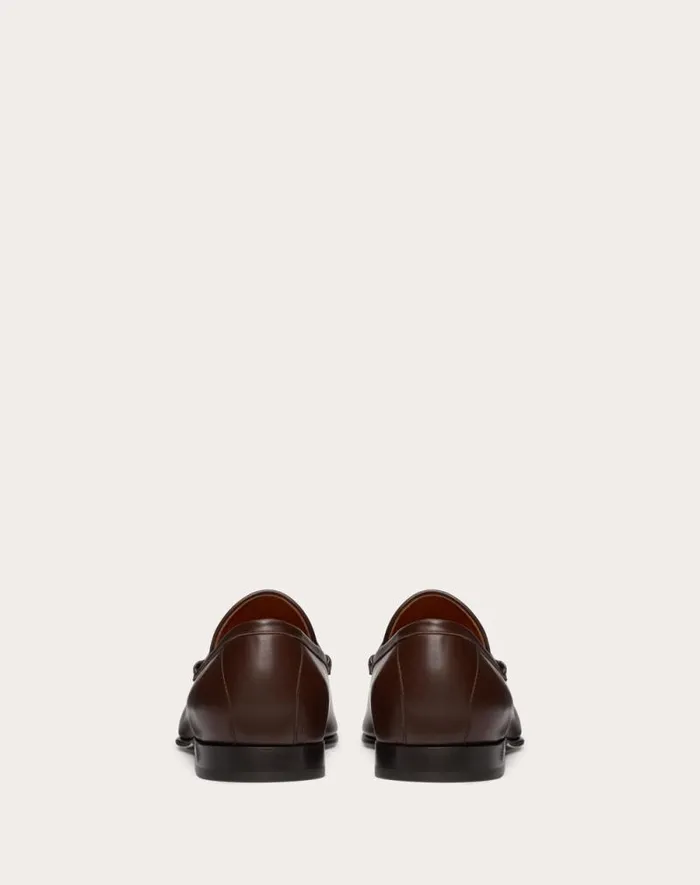 Valentino Laceups And Loafers Man Vlogo The Bold Edition Calfskin Leather Loafer For Man In Black Black