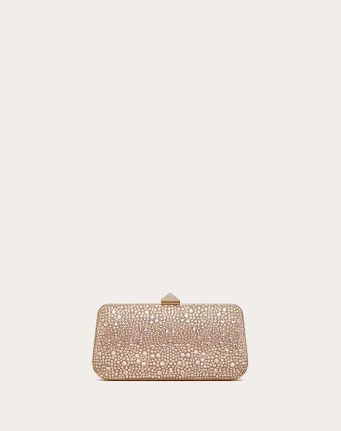 Valentino Mini Bags Woman Carry Secrets Rhinestone Minaudiere For Woman In Beigecrystal Beigecrystal Valentino Mini Bags Woman Carry Secrets Rhinestone Minaudiere For Woman In Beigecrystal Beigecrystal