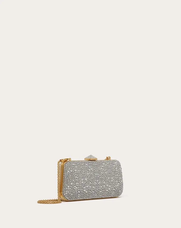Valentino Mini Bags Woman Carry Secrets Rhinestone Minaudiere For Woman In Beigecrystal Beigecrystal Valentino Mini Bags Woman Carry Secrets Rhinestone Minaudiere For Woman In Beigecrystal Beigecrystal