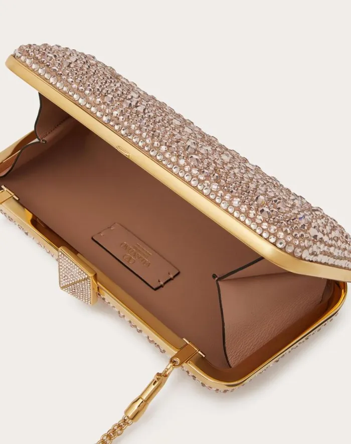 Valentino Mini Bags Woman Carry Secrets Rhinestone Minaudiere For Woman In Beigecrystal Beigecrystal Valentino Mini Bags Woman Carry Secrets Rhinestone Minaudiere For Woman In Beigecrystal Beigecrystal