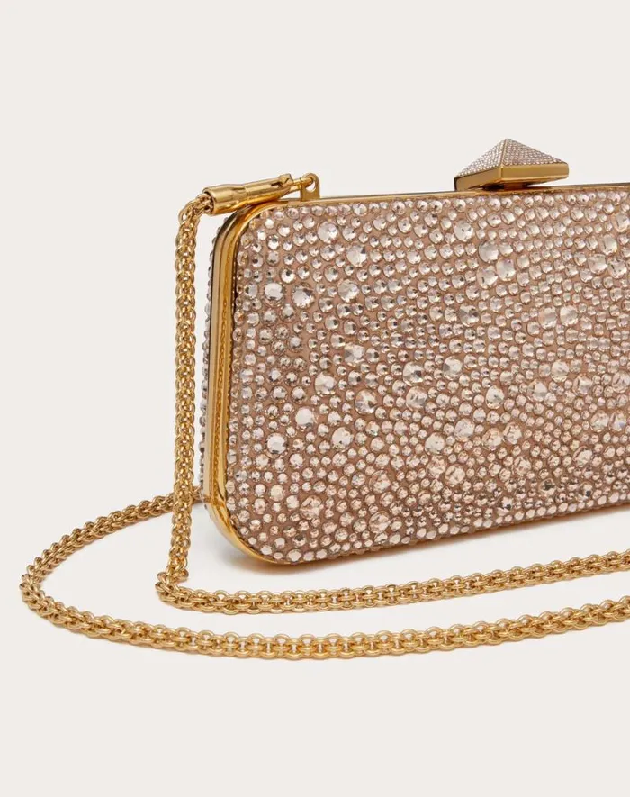 Valentino Mini Bags Woman Carry Secrets Rhinestone Minaudiere For Woman In Beigecrystal Beigecrystal Valentino Mini Bags Woman Carry Secrets Rhinestone Minaudiere For Woman In Beigecrystal Beigecrystal