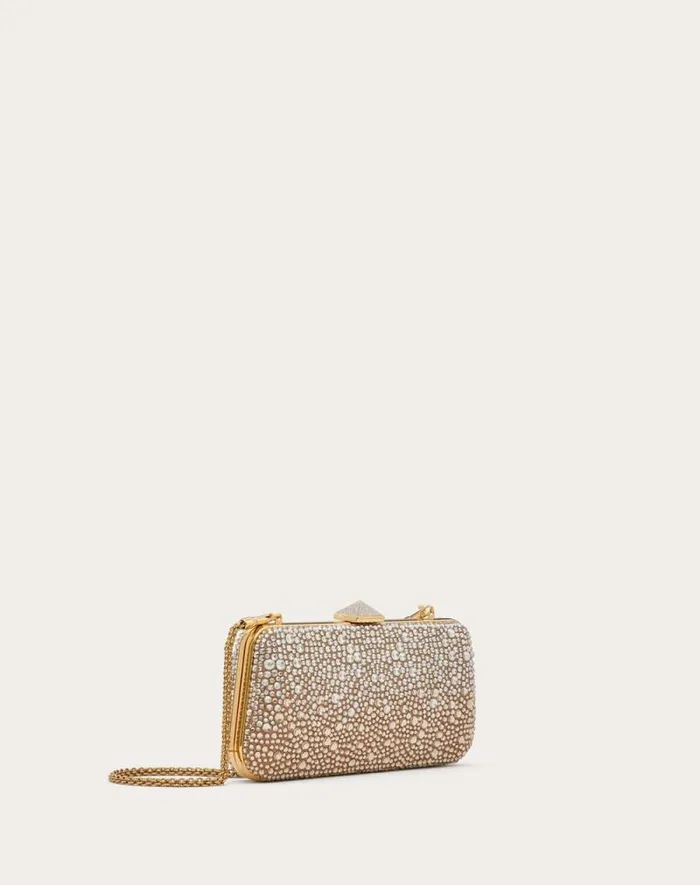 Valentino Mini Bags Woman Carry Secrets Rhinestone Minaudiere For Woman In Beigecrystal Beigecrystal Valentino Mini Bags Woman Carry Secrets Rhinestone Minaudiere For Woman In Beigecrystal Beigecrystal