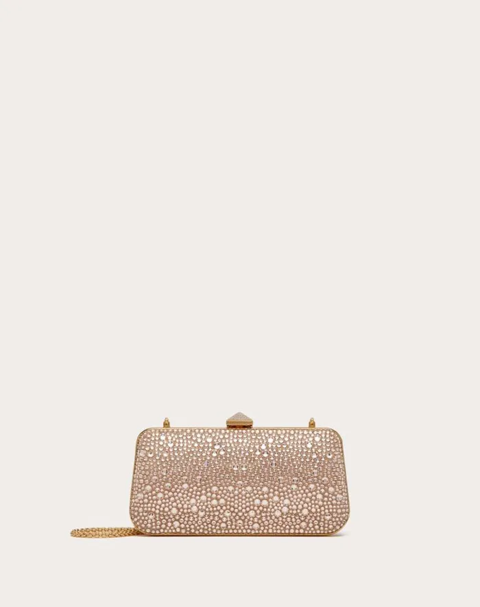 Valentino Mini Bags Woman Carry Secrets Rhinestone Minaudiere For Woman In Beigecrystal Beigecrystal Valentino Mini Bags Woman Carry Secrets Rhinestone Minaudiere For Woman In Beigecrystal Beigecrystal
