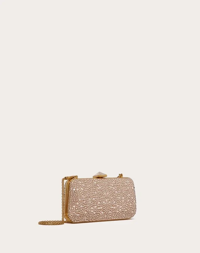 Valentino Mini Bags Woman Carry Secrets Rhinestone Minaudiere For Woman In Beigecrystal Beigecrystal Valentino Mini Bags Woman Carry Secrets Rhinestone Minaudiere For Woman In Beigecrystal Beigecrystal