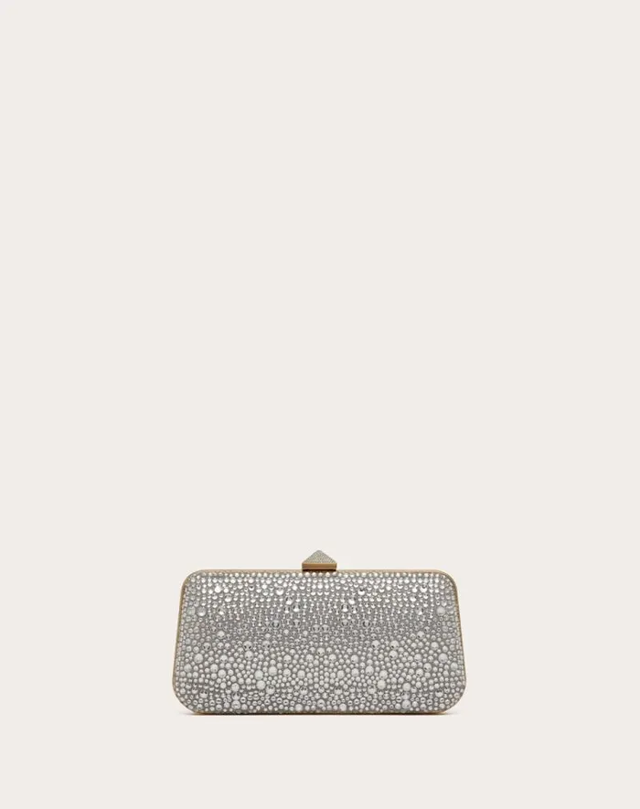 Valentino Mini Bags Woman Carry Secrets Rhinestone Minaudiere For Woman In Crystal Crystal Valentino Mini Bags Woman Carry Secrets Rhinestone Minaudiere For Woman In Crystal Crystal