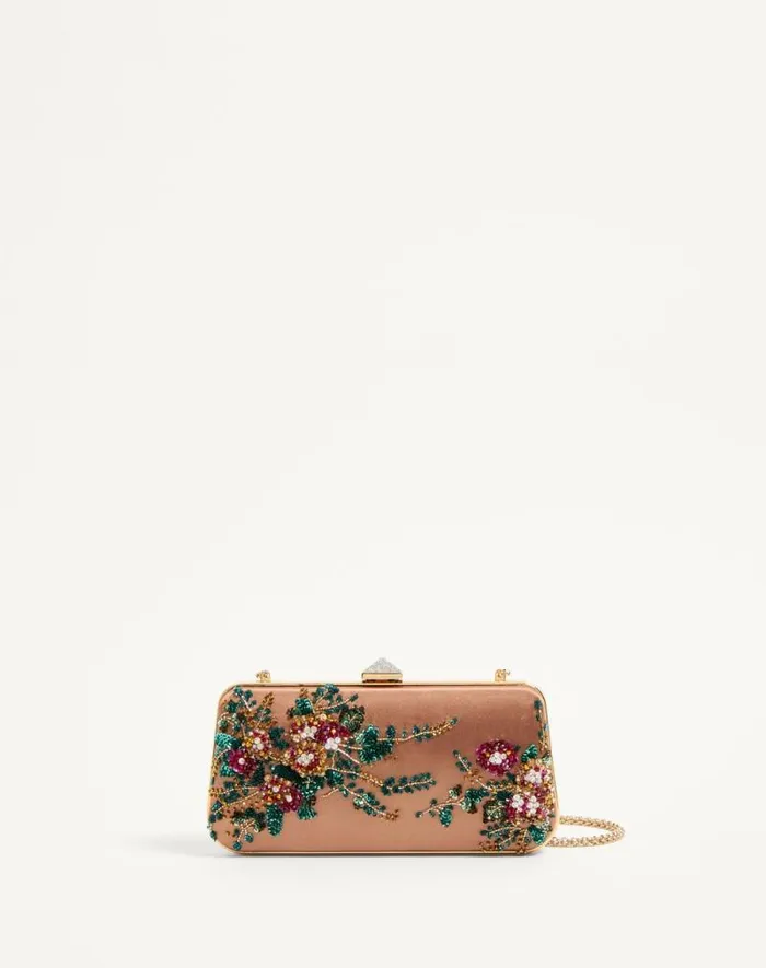 Valentino Mini Bags Woman Carry Secrets Satin Minaudiere With Floral Embroidery For Woman In Champagnemulticolourcrystal Champagnemulticolourcrystal Valentino Mini Bags Woman Carry Secrets Satin Minaudiere With Floral Embroidery For Woman In Champagnemulticolourcrystal Champagnemulticolourcrystal