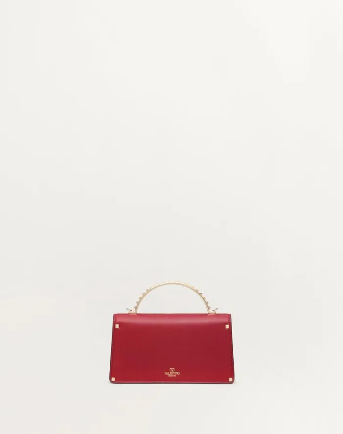 Valentino Mini Bags Woman Mini Rockstud Calfskin Handbag For Woman In Rosso Valentino Rosso Valentino Valentino Mini Bags Woman Mini Rockstud Calfskin Handbag For Woman In Rosso Valentino Rosso Valentino