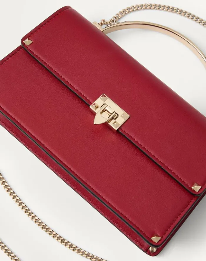 Valentino Mini Bags Woman Mini Rockstud Calfskin Handbag For Woman In Rosso Valentino Rosso Valentino Valentino Mini Bags Woman Mini Rockstud Calfskin Handbag For Woman In Rosso Valentino Rosso Valentino