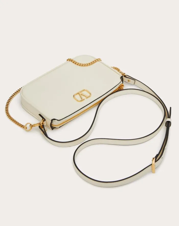 Valentino Mini Bags Woman Mini Vlogo Signature Calfskin Crossbody Bag For Woman In Black Black Valentino Mini Bags Woman Mini Vlogo Signature Calfskin Crossbody Bag For Woman In Black Black