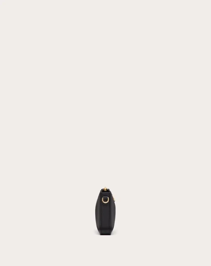Valentino Mini Bags Woman Mini Vlogo Signature Calfskin Crossbody Bag For Woman In Black Black Valentino Mini Bags Woman Mini Vlogo Signature Calfskin Crossbody Bag For Woman In Black Black