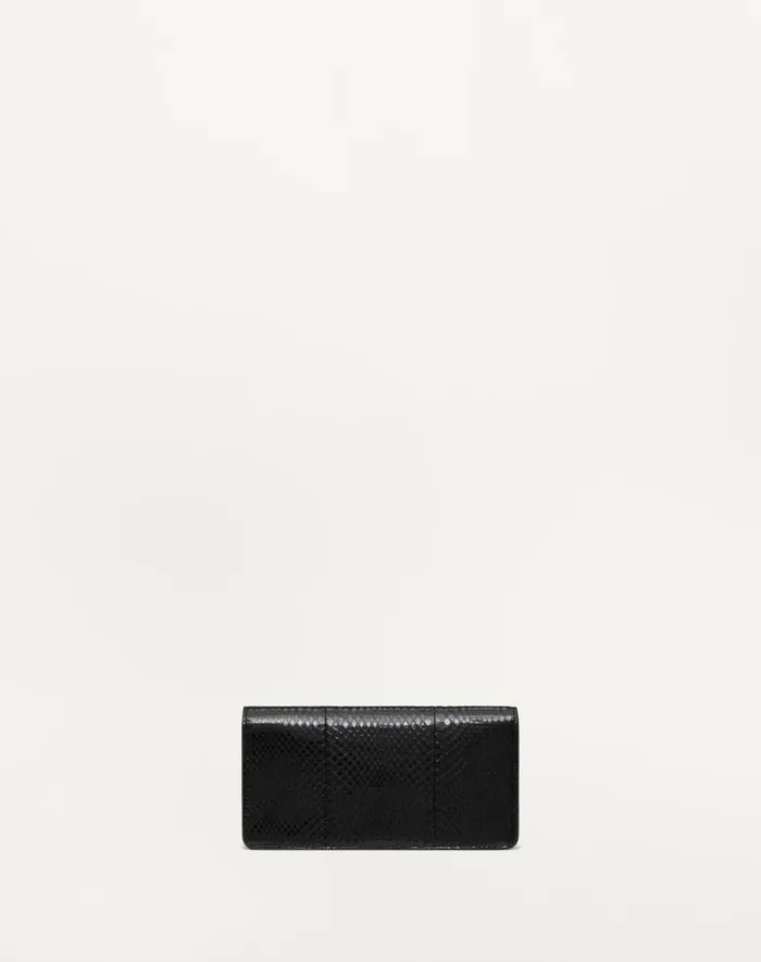 Valentino Mini Bags Woman Vlogo Signature Ayers Leather Wallet With Chain For Woman In Black Black Valentino Mini Bags Woman Vlogo Signature Ayers Leather Wallet With Chain For Woman In Black Black