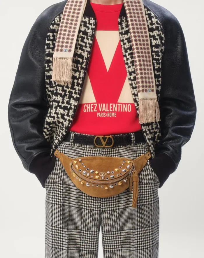 Valentino Outerwear Man Wool Tweed Bomber Jacket With Chez Valentino Patch For Man In Ivoryblack Ivoryblack Valentino Outerwear Man Wool Tweed Bomber Jacket With Chez Valentino Patch For Man In Ivoryblack Ivoryblack